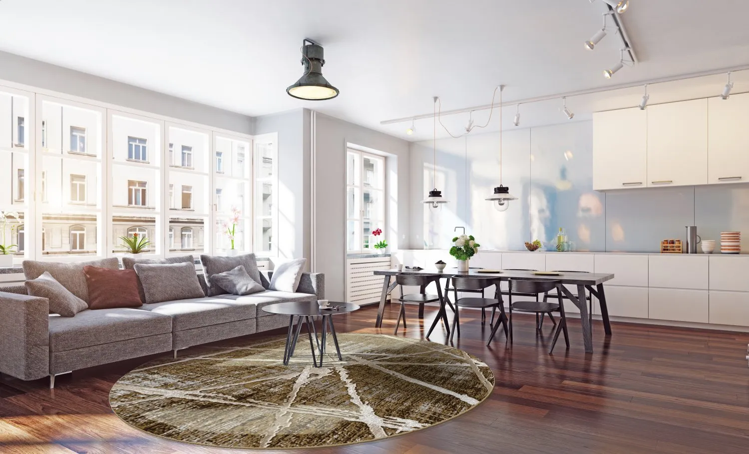 Rond vloerkleed - Lagos (bruin)