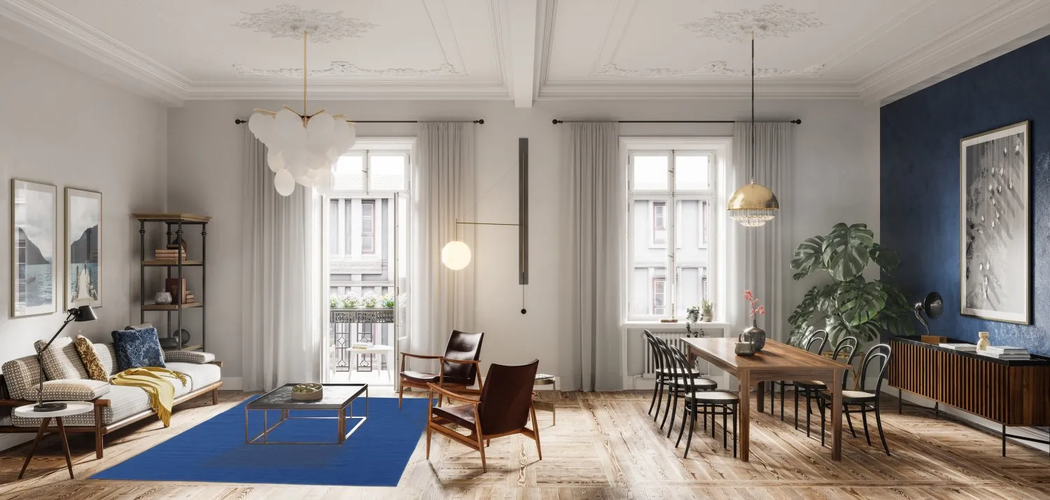 Wollen-vloerkleed - Hamilton (Classic Blue)