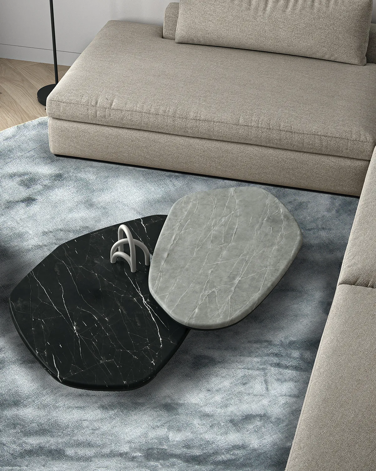 Rond vloerkleed - Jodhpur Special Luxury Edition (blauw/grijs)