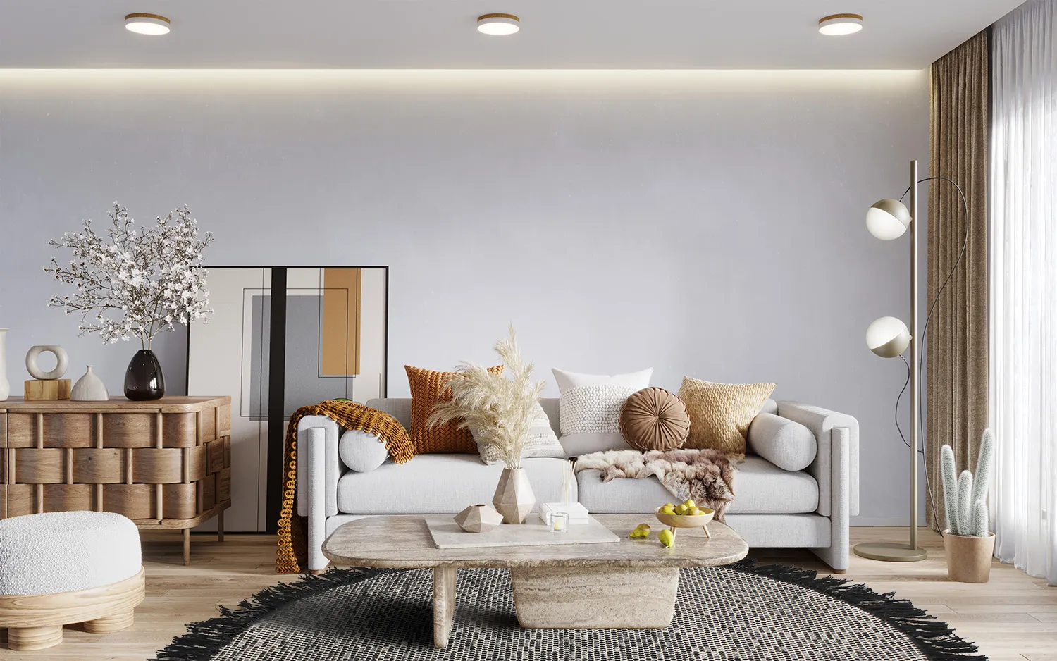 Ronde vloerkleden - Pike (zwart)