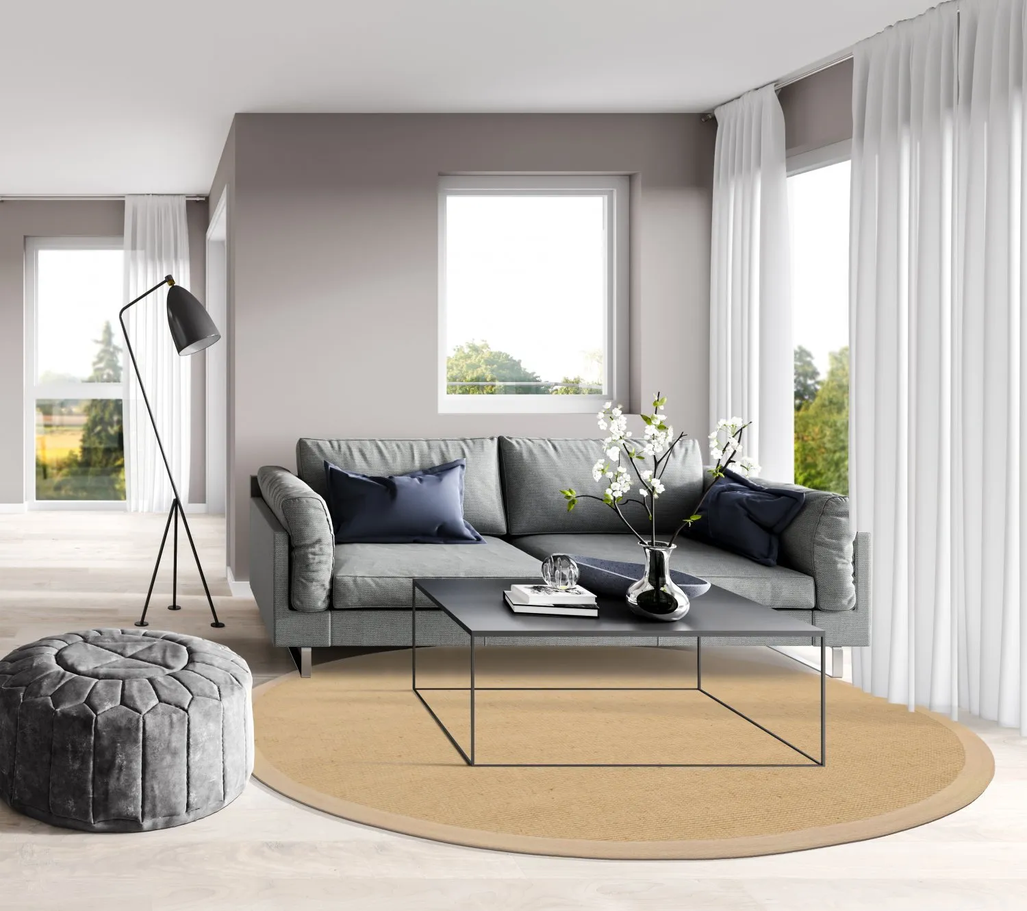 Ronde vloerkleden (sisal) - Agave (beige/ivoor)