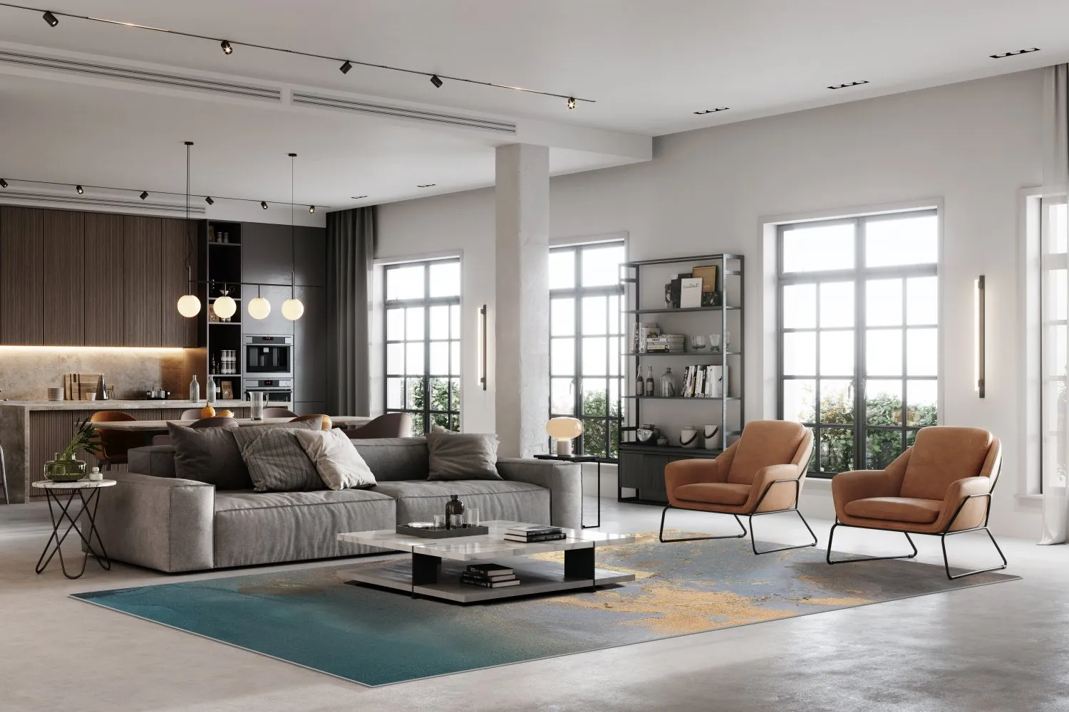 Wilton - Lesley (blauw/grijs/turkoois)