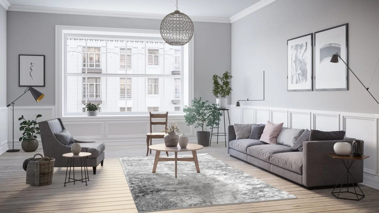 Hoogpolig vloerkleed - Cosy (zilver)