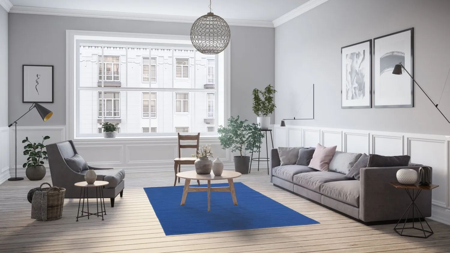 Wollen-vloerkleed - Hamilton (Classic Blue)