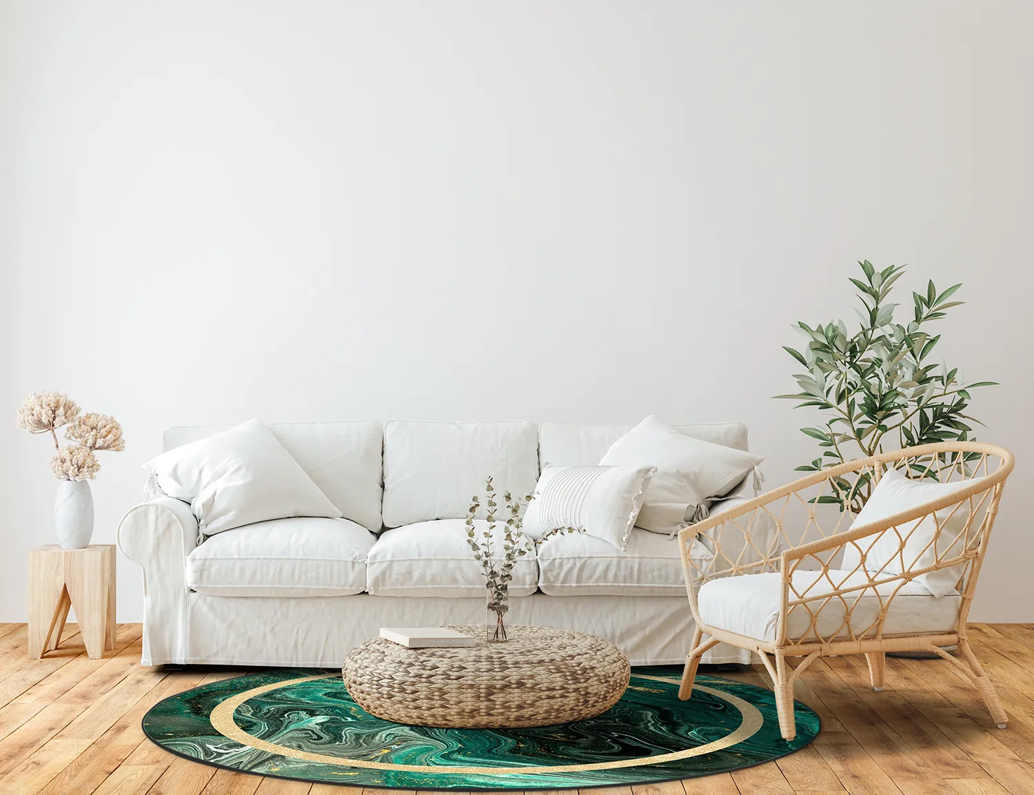 Ronde vloerkleden - Amelia (groen)