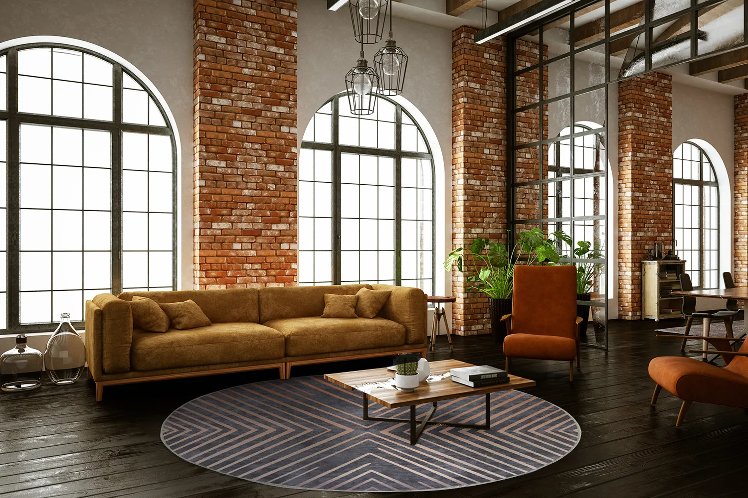 Rond vloerkleed - Amorgos (cloud)