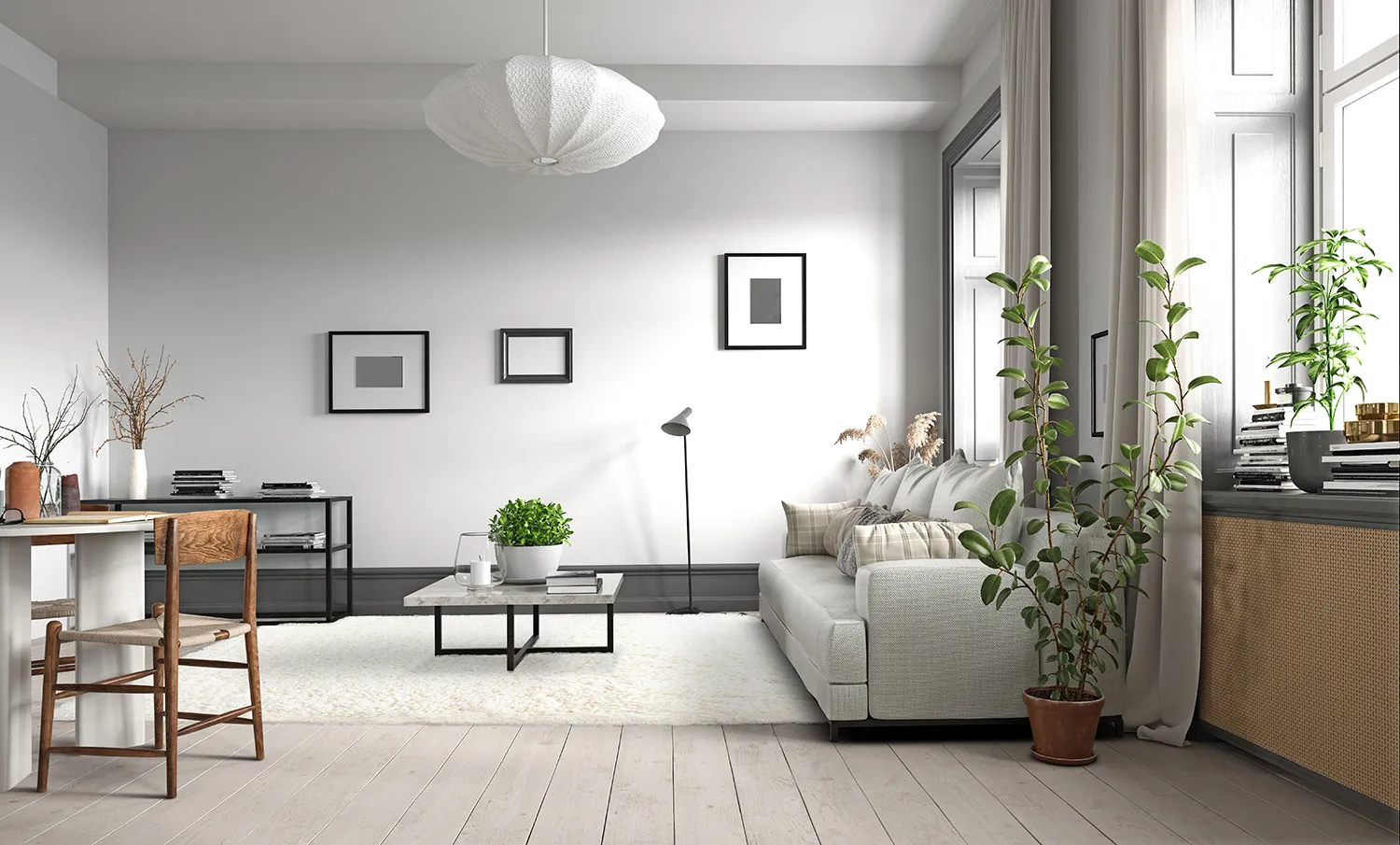 Hoogpolig vloerkleed - Antuco (wit)