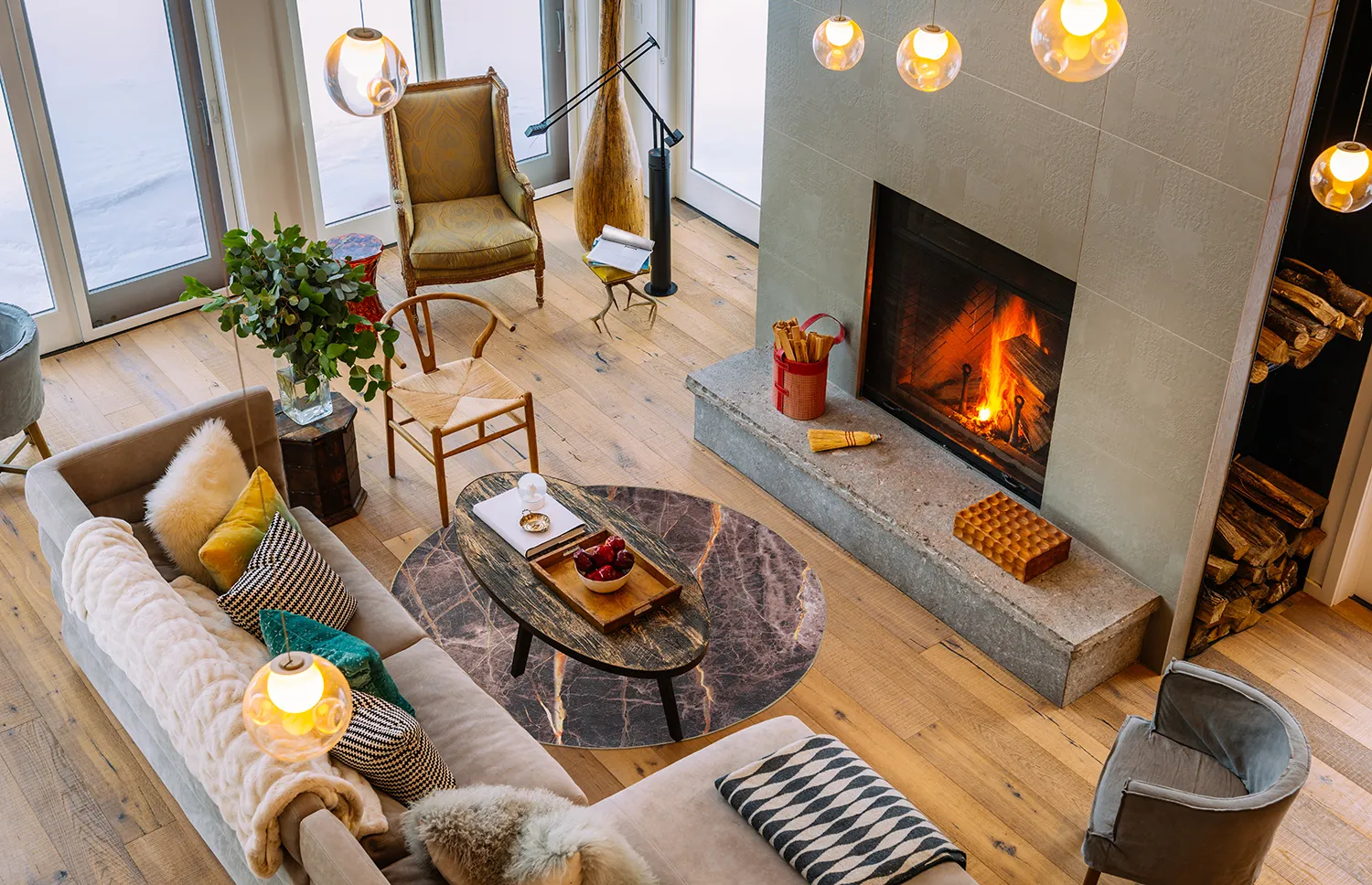 Rond vloerkleed - Aris (zwart/goud)