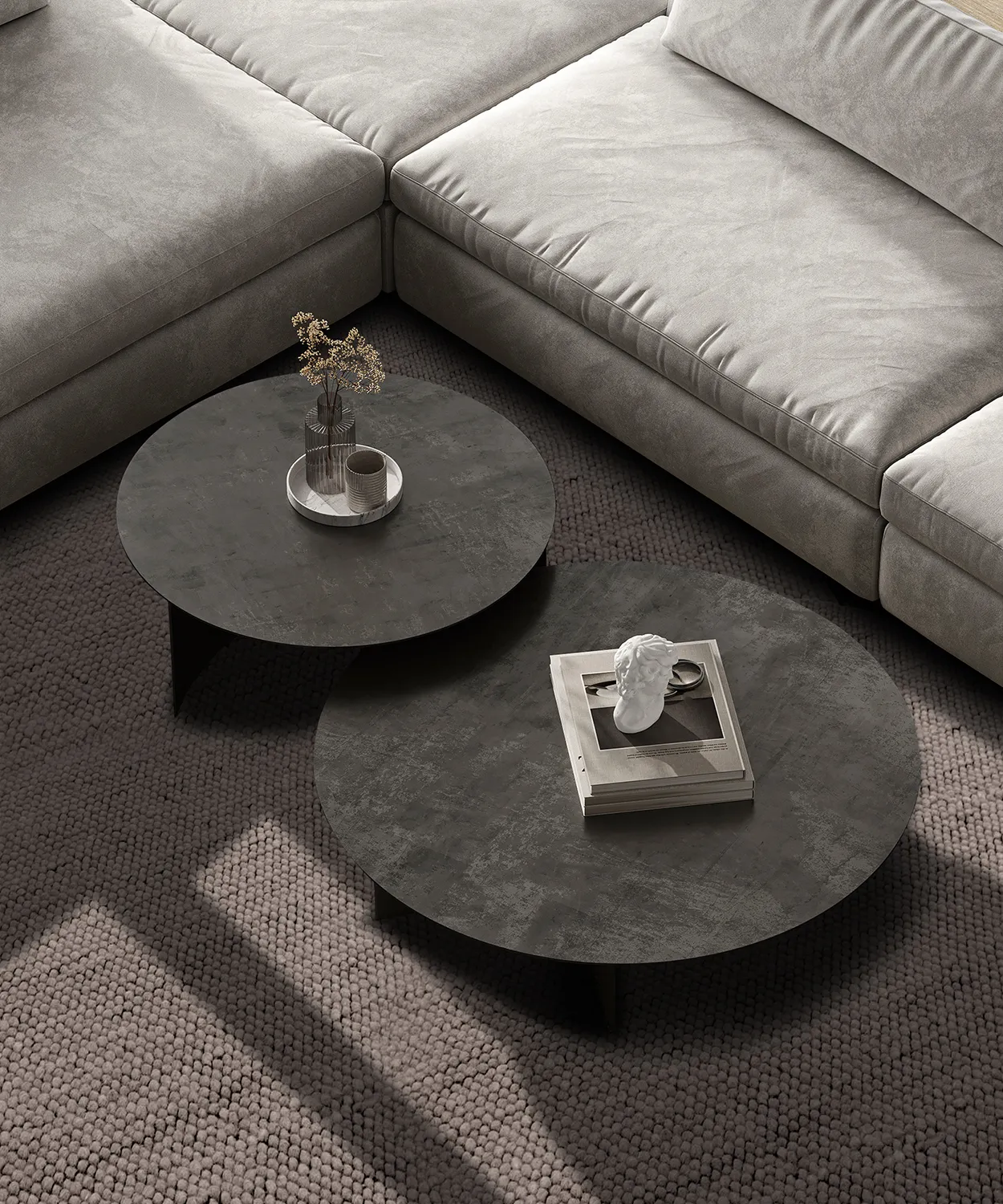 Ronde vloerkleden - Avafors Wool Bubble (bruin)