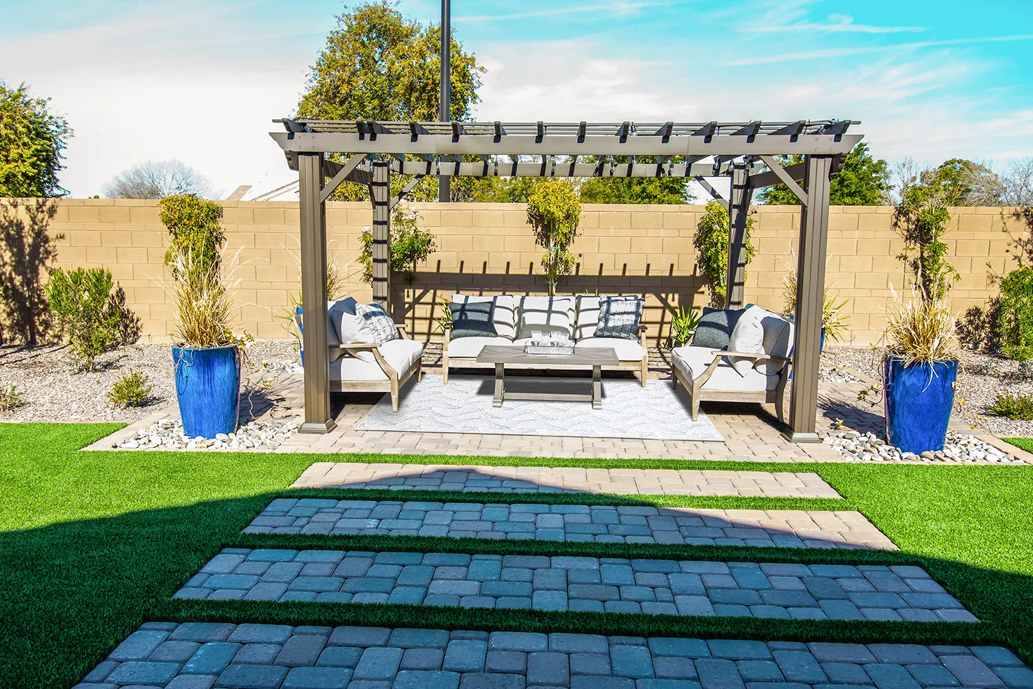 Vloerkleden voor binnen en buiten - Beau (blauw)