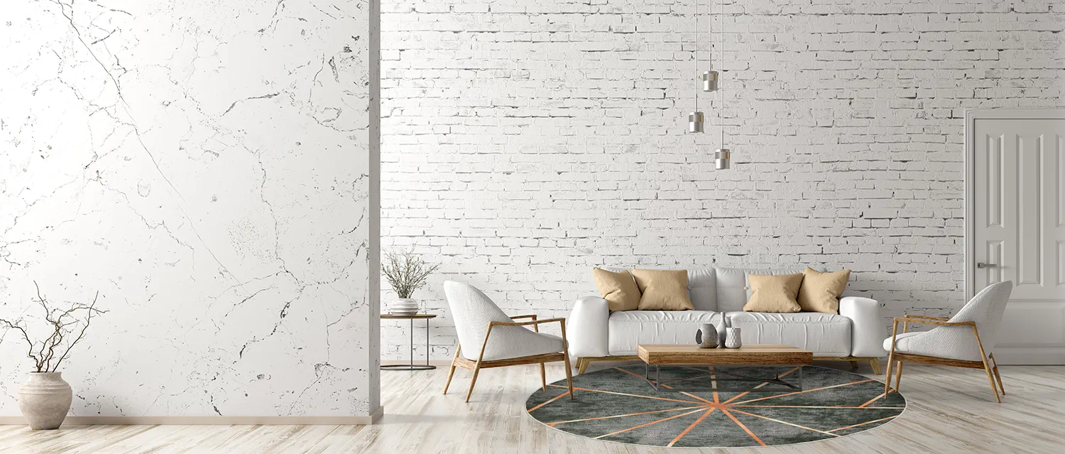 Rond vloerkleed - Bellizzi (groen/oranje)