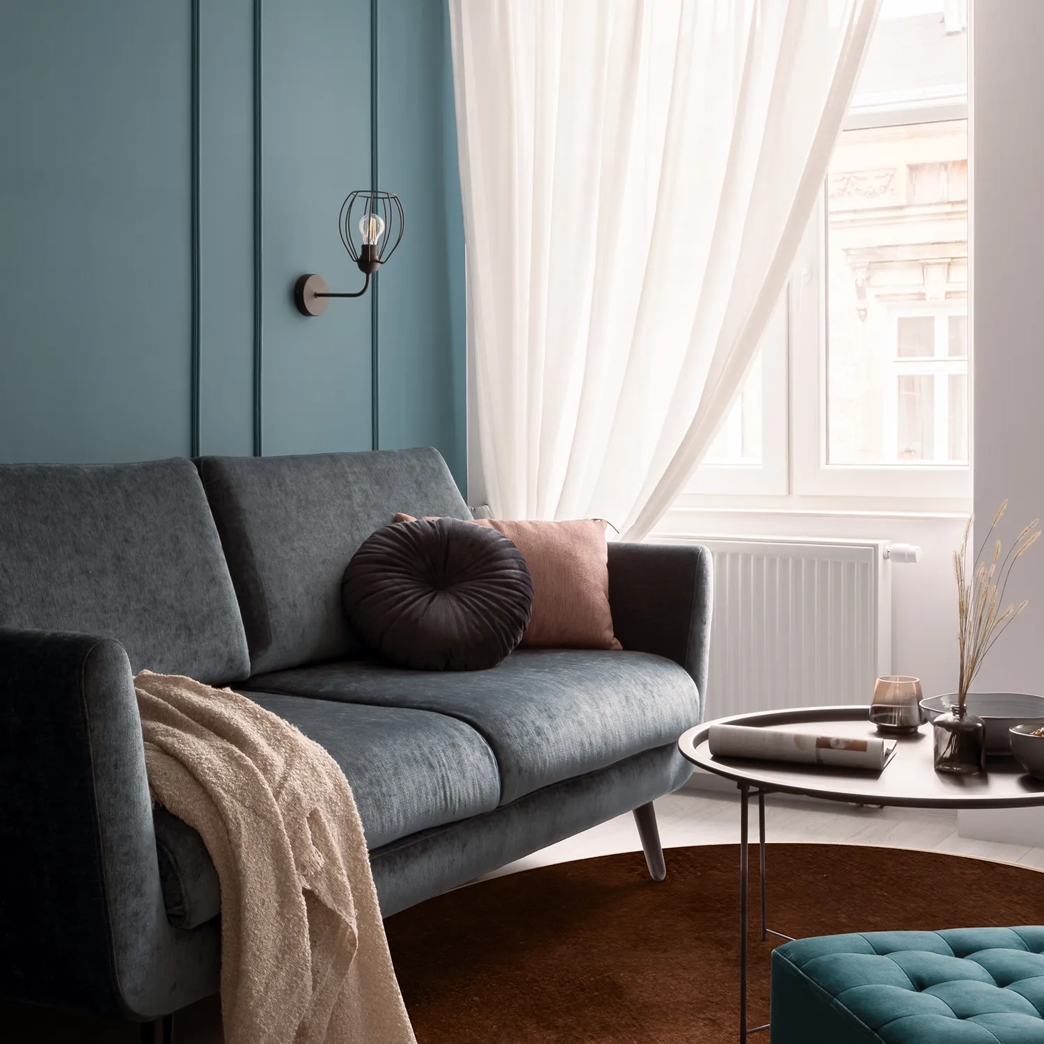 Rond vloerkleed - Bovera (bruin/rood)