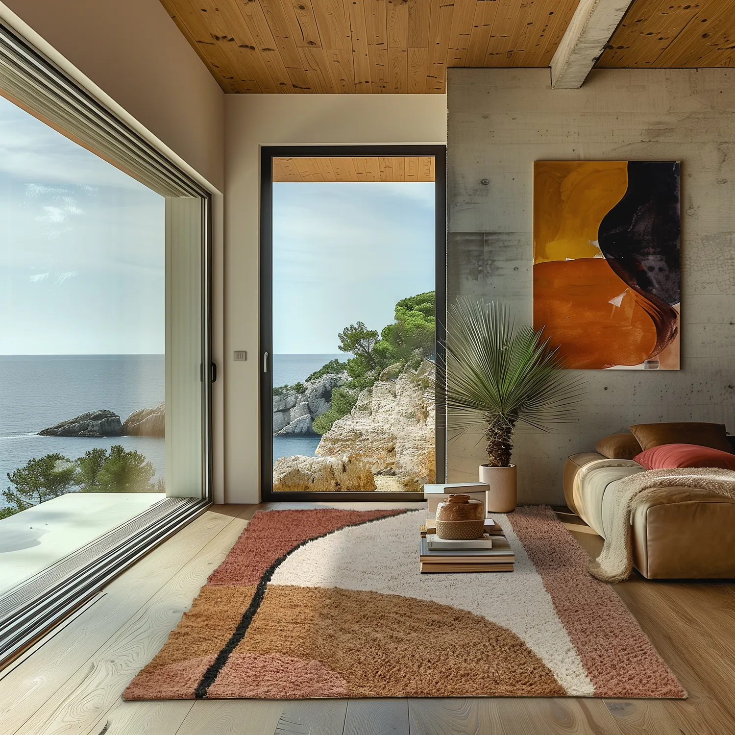 Hoogpolig vloerkleed - Donostia Natural Cotton Shaggy (multi)