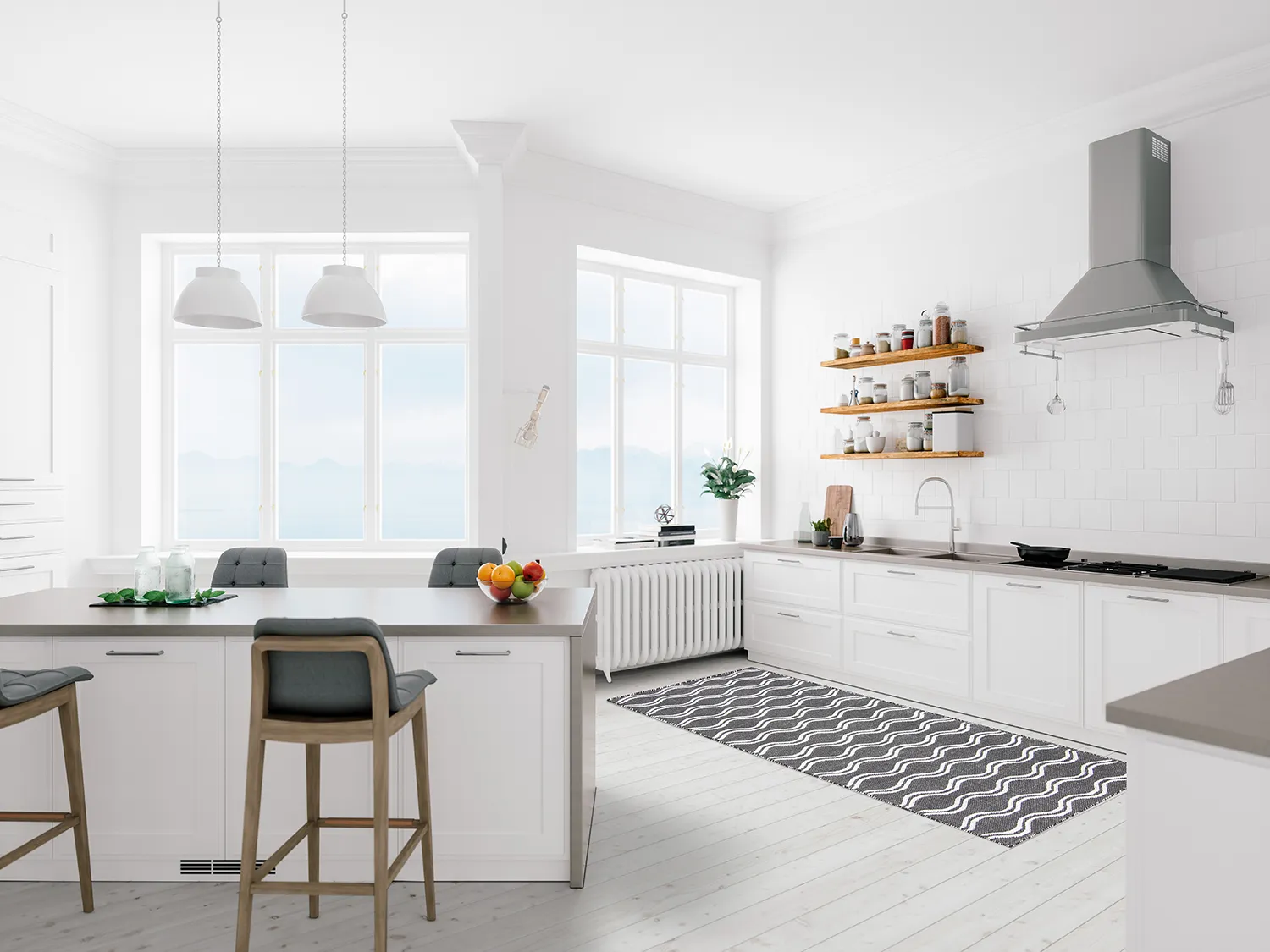 Plastic-kleden - Camden (zwart/wit)