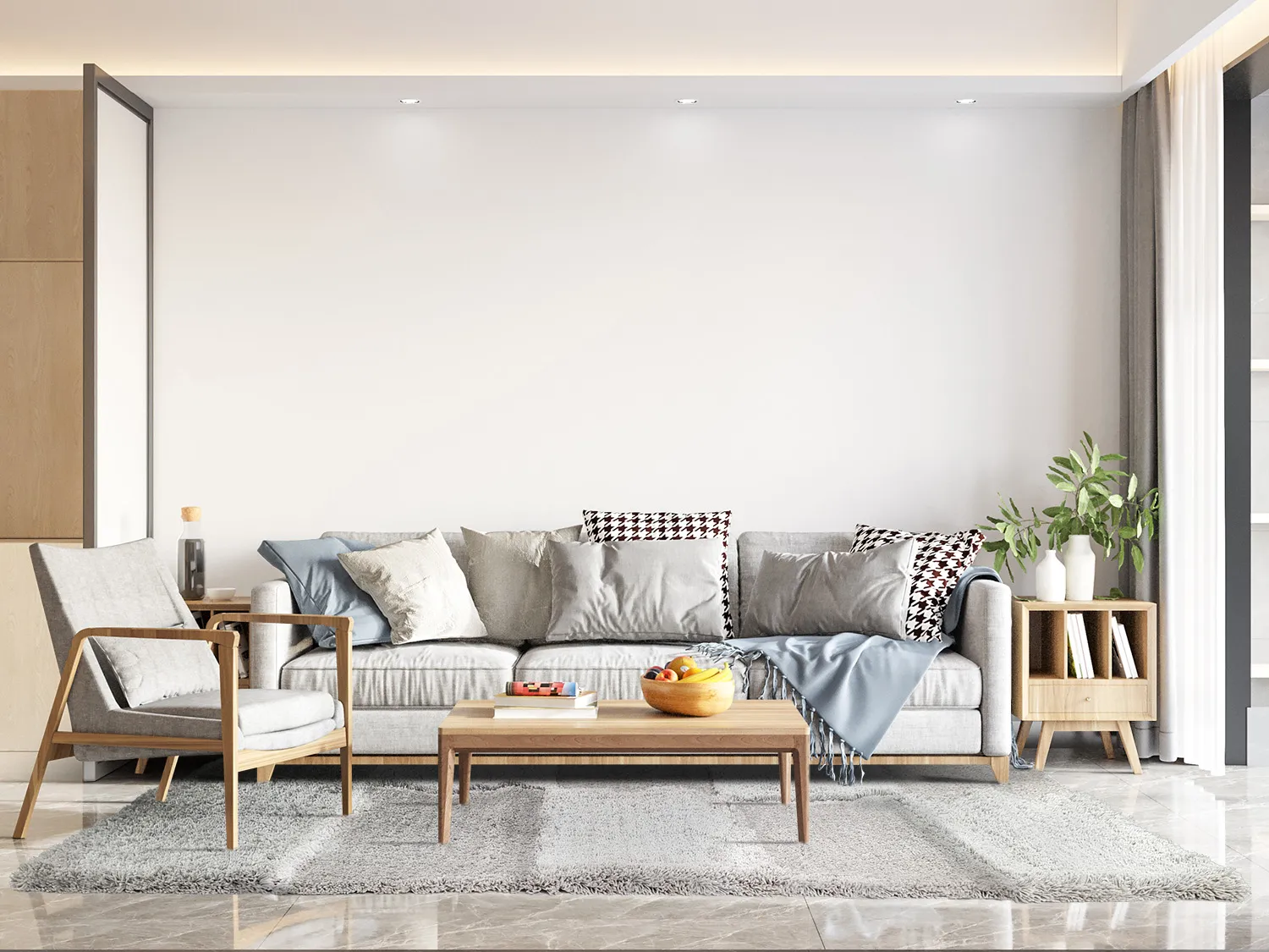 Hoogpolig vloerkleed - Cannes (grijs)