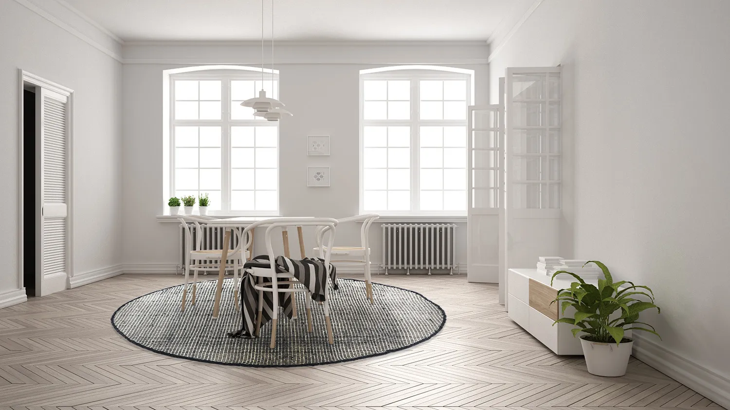 Ronde vloerkleden - Coastal (zwart/wit)