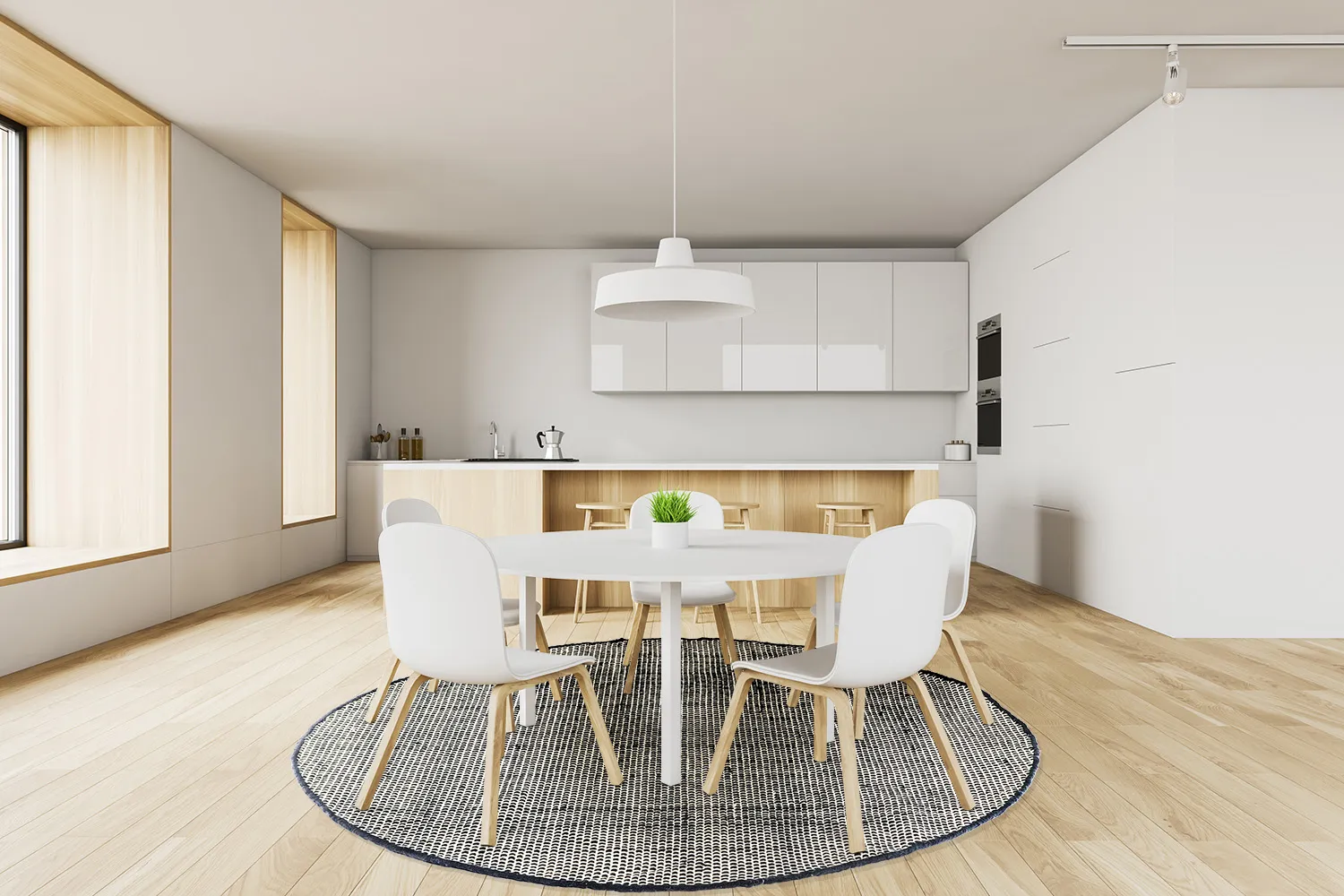 Ronde vloerkleden - Coastal (zwart/wit)