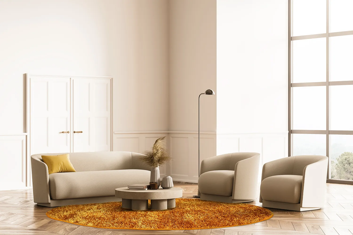 Ronde vloerkleden - Cosy (ocher)