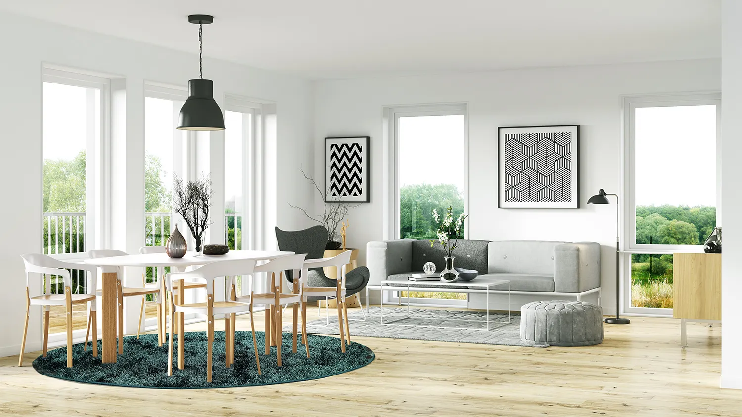 Ronde vloerkleden - Cosy (donkergroen)