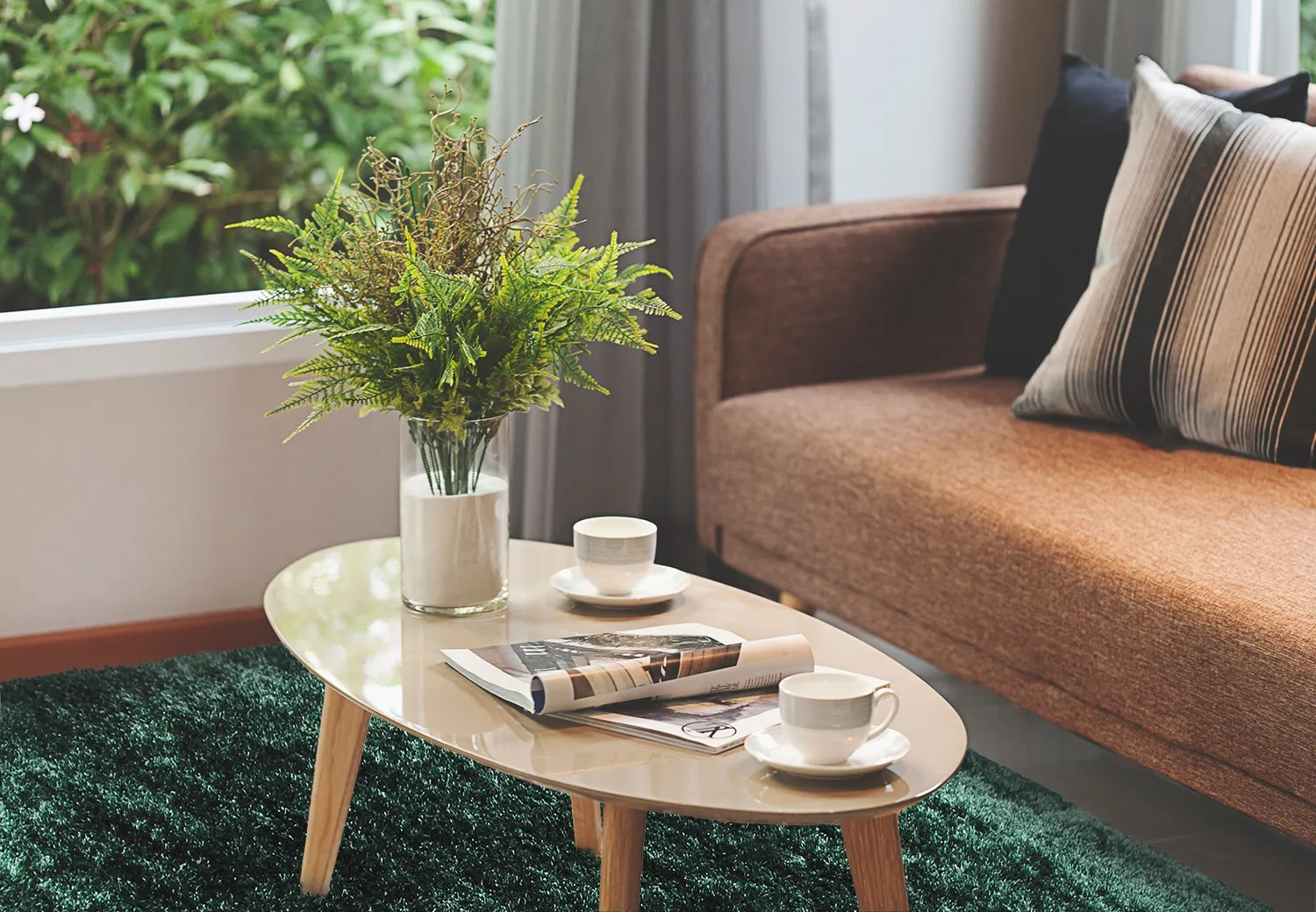 Hoogpolig vloerkleed - Cosy (donkergroen)