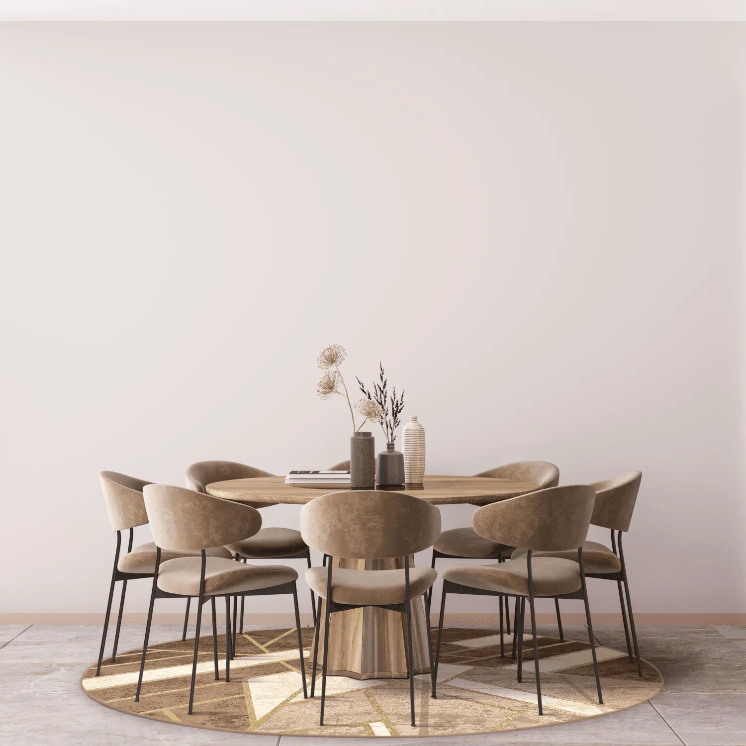 Rond vloerkleed - Amasra (beige)