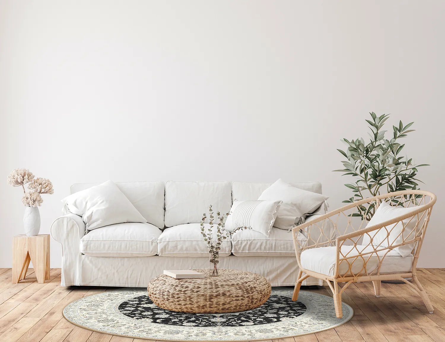 Rond vloerkleed - Arabella (zwart)