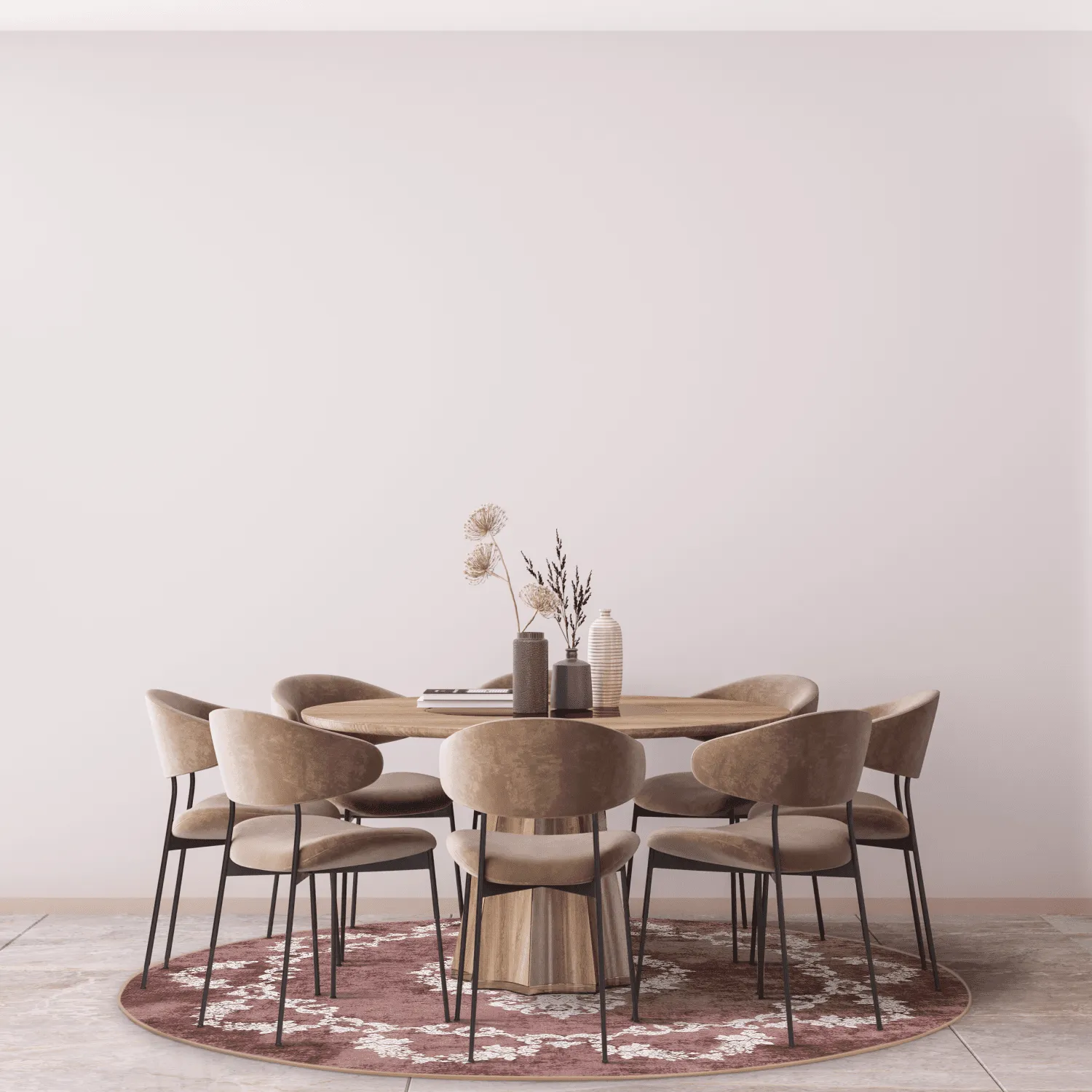 Rond vloerkleed - Taknis (rood)