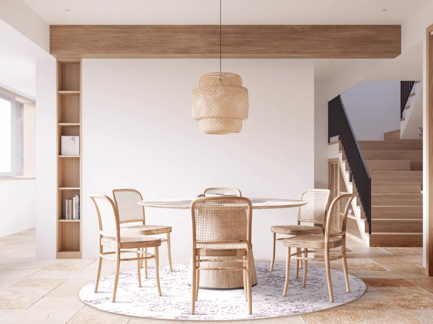 Rond vloerkleed - Denizli (roze)