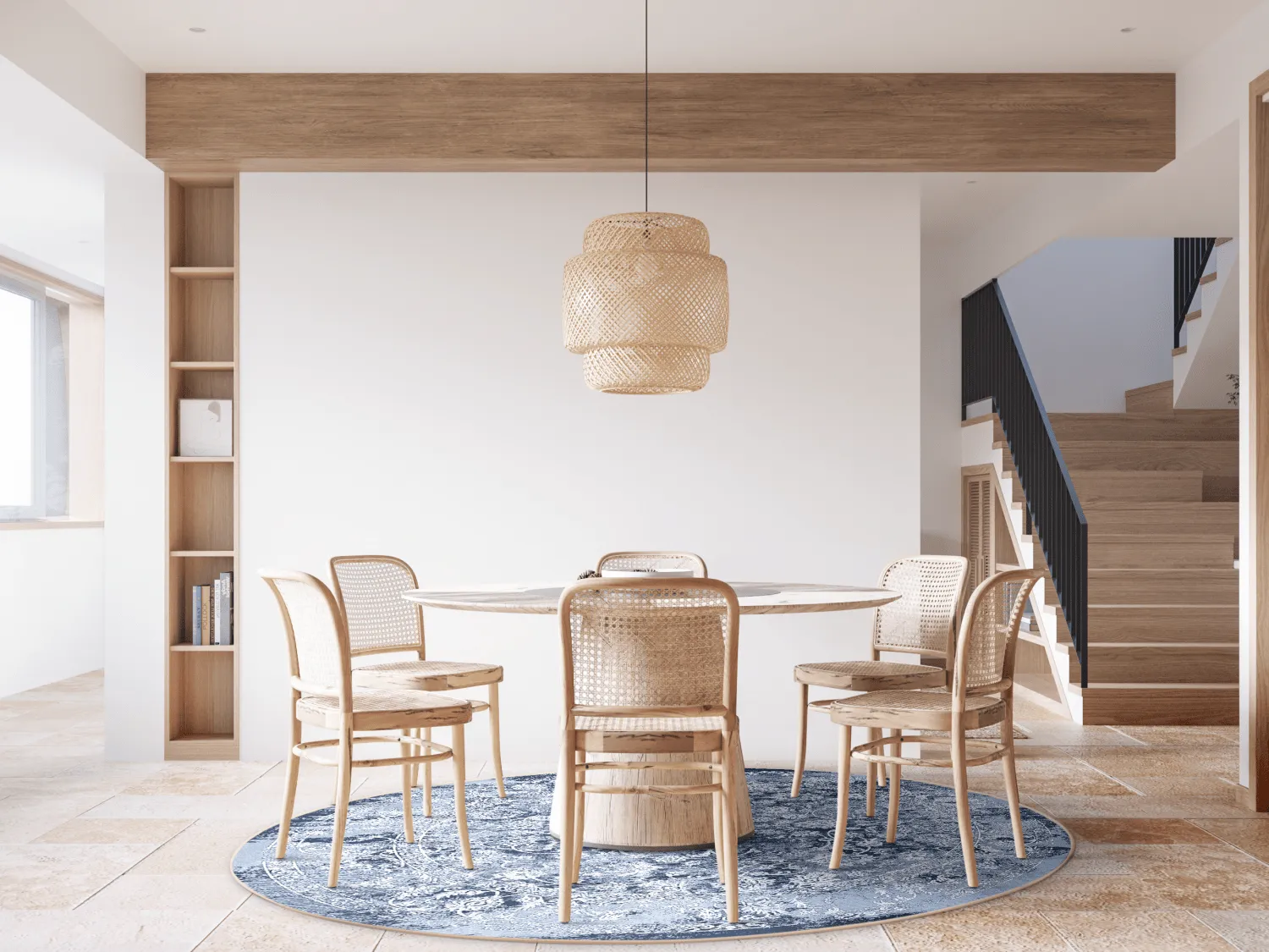 Rond vloerkleed - Amaya (blauw)