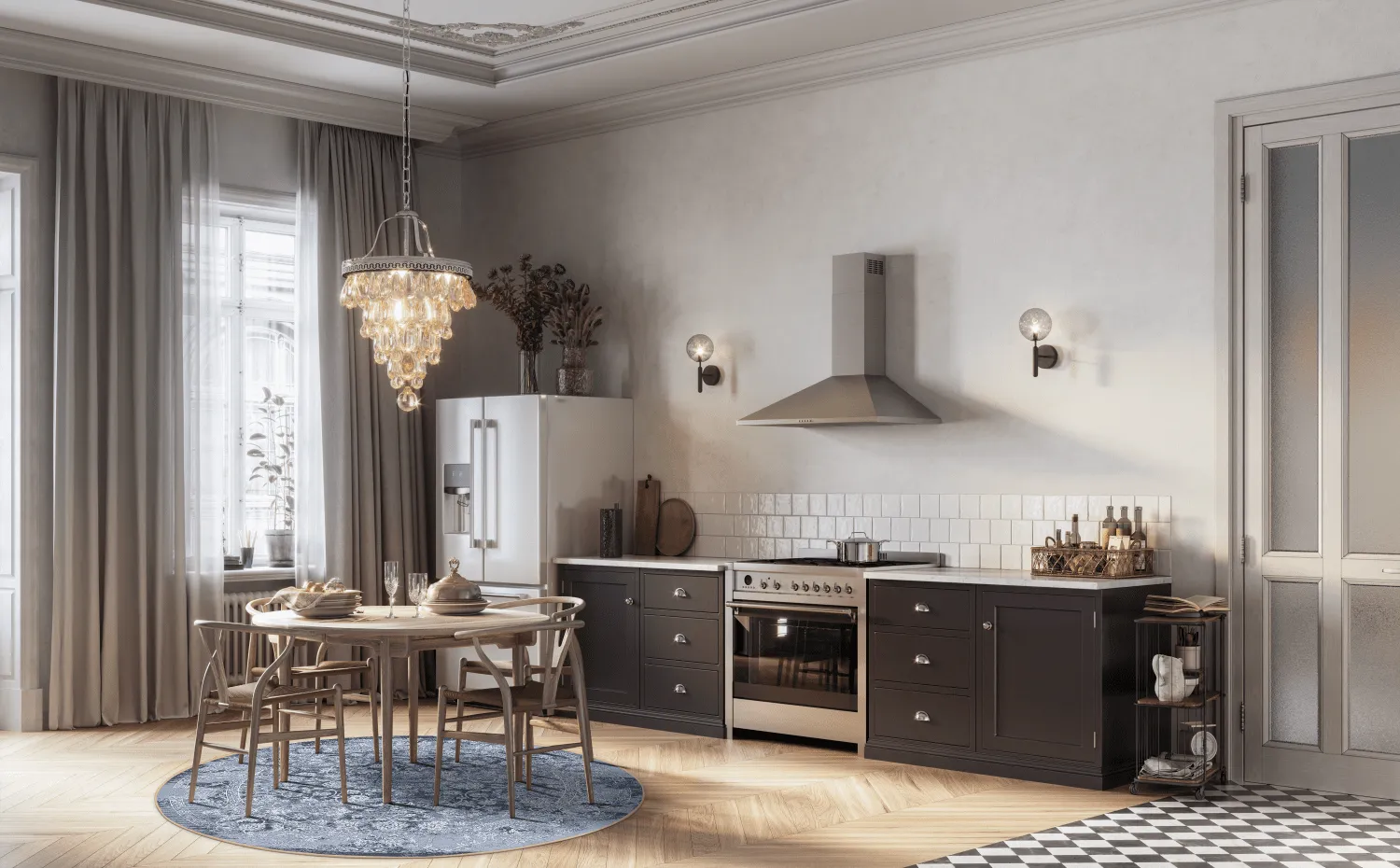 Rond vloerkleed - Amaya (blauw)