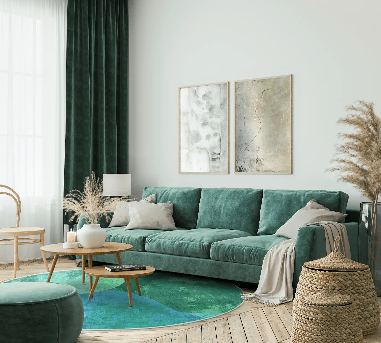 Rond vloerkleed - Lazio (groen)