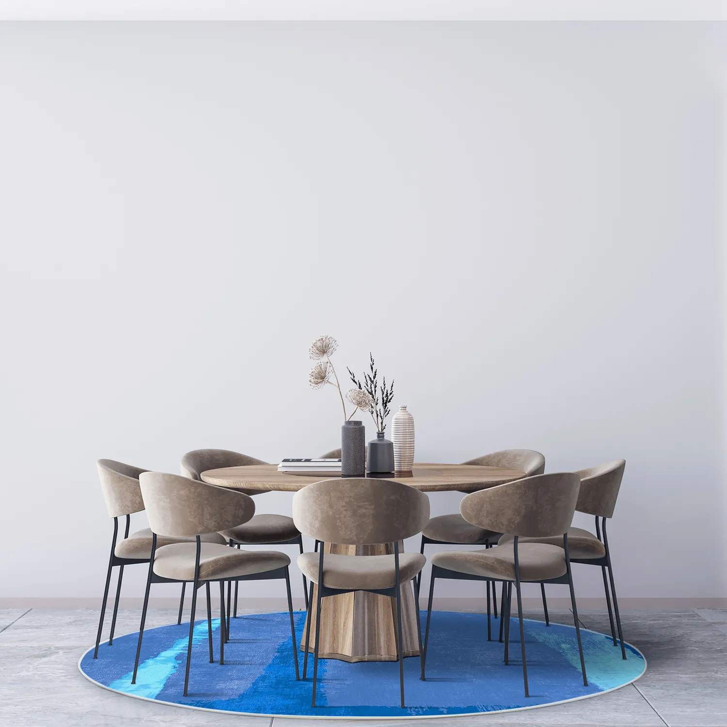 Rond vloerkleed - Asti (blauw)
