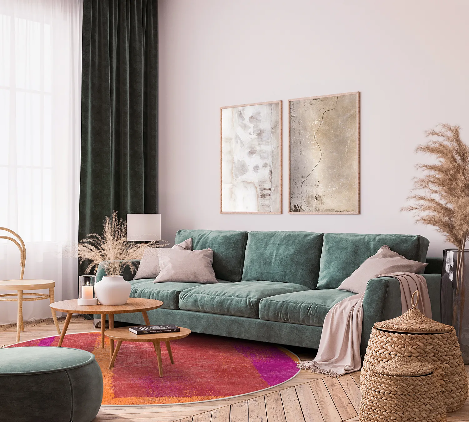 Rond vloerkleed - Asti (rood)