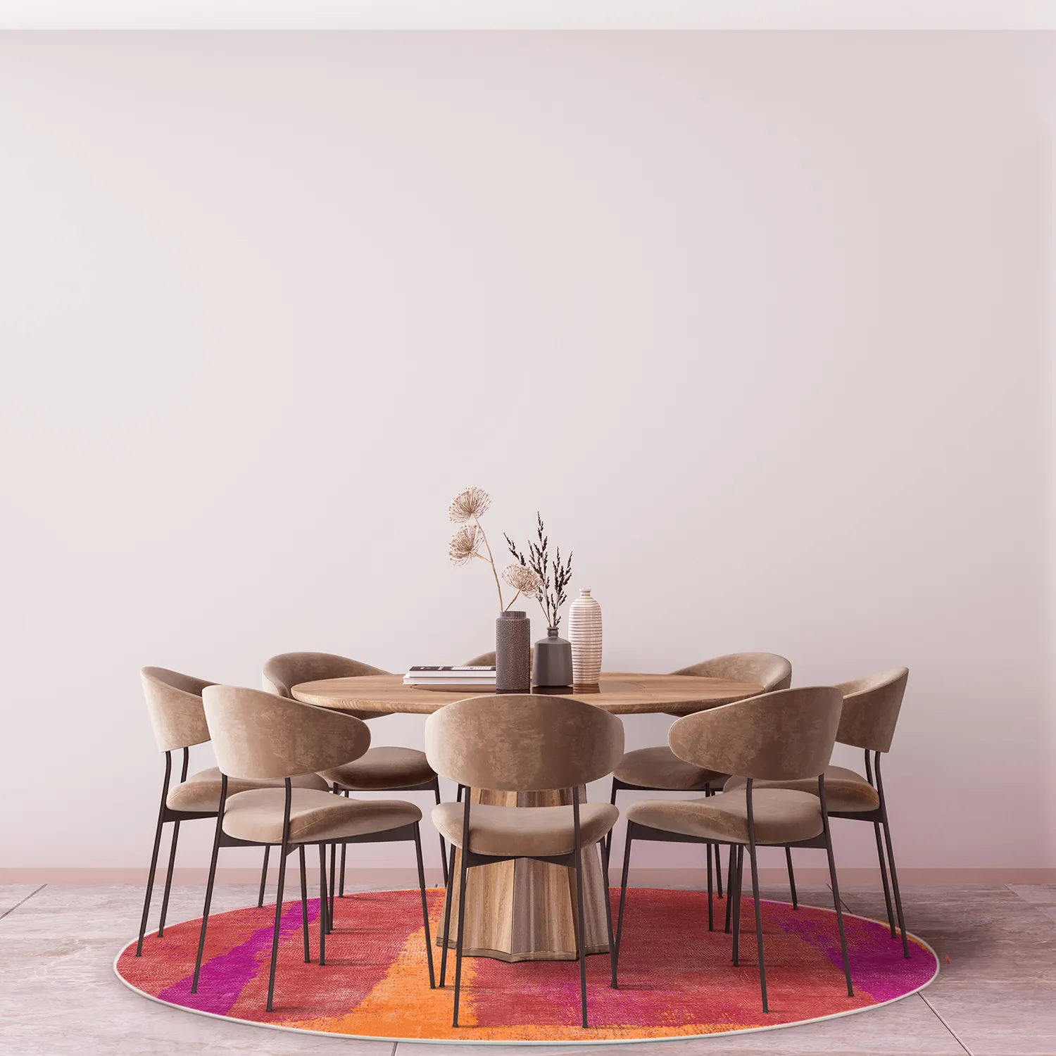 Rond vloerkleed - Asti (rood)