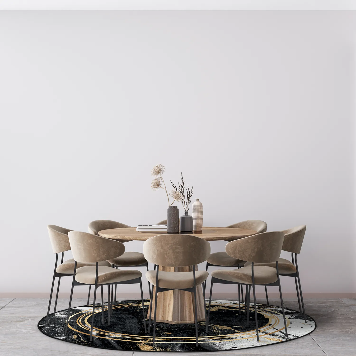 Ronde vloerkleden - Emery (zwart)