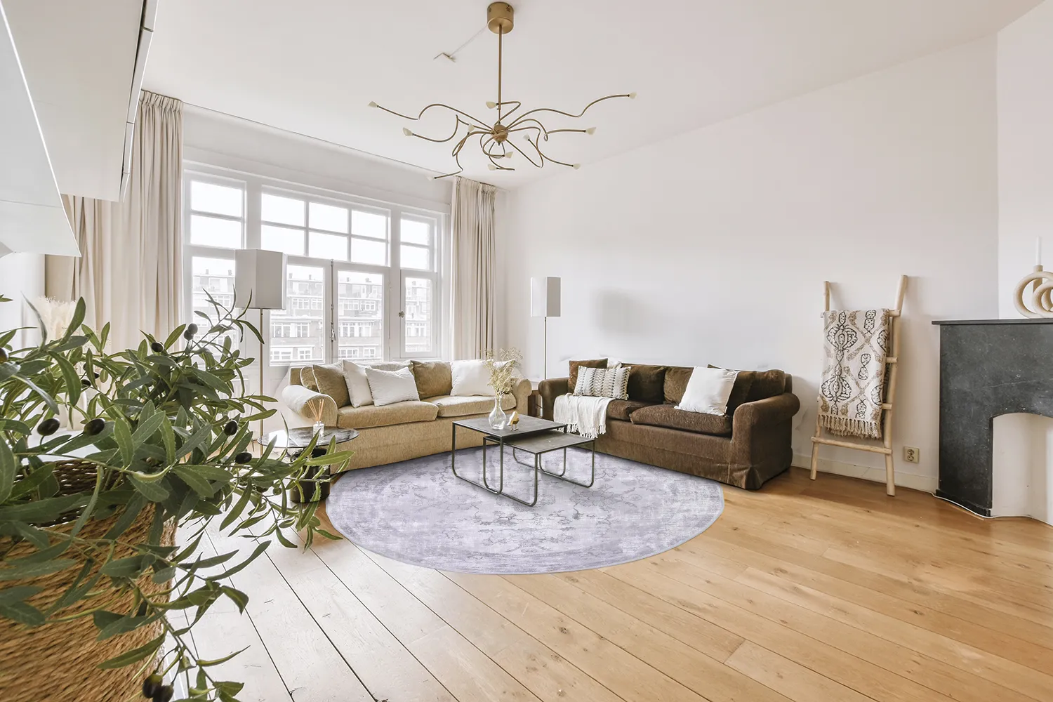 Rond vloerkleed - Gombalia (lichtpaars)