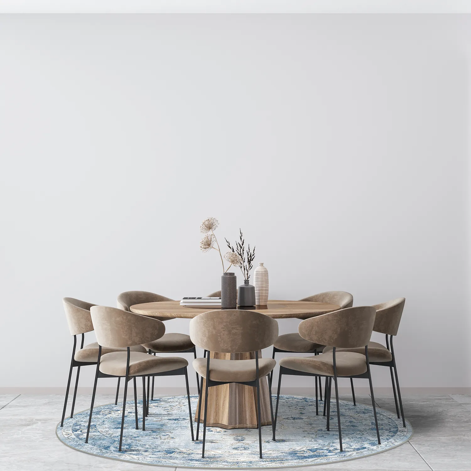 Ronde vloerkleden - Gombalia (lichtblauw)