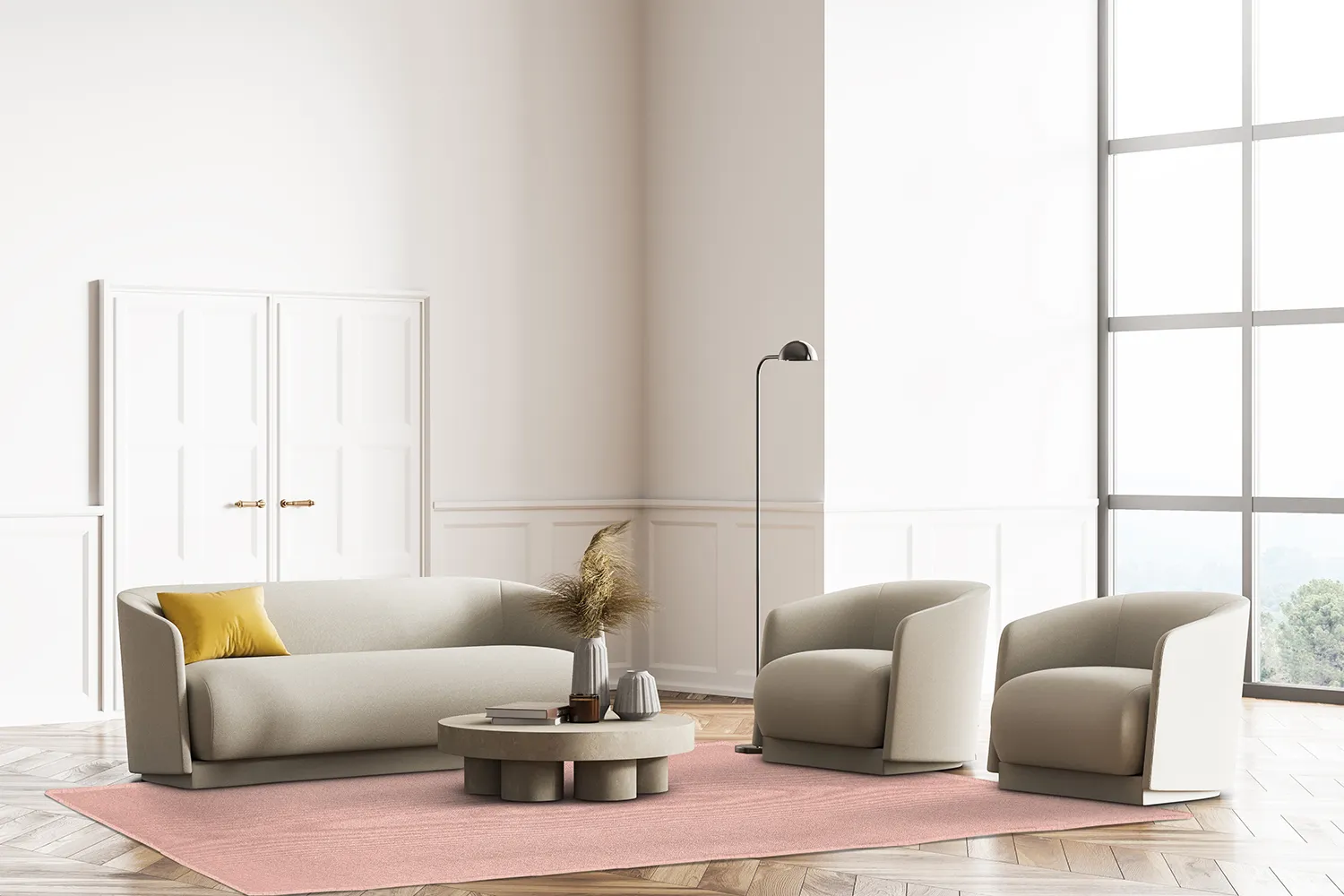 Wollen-vloerkleed - Hamilton (Coral Pink)