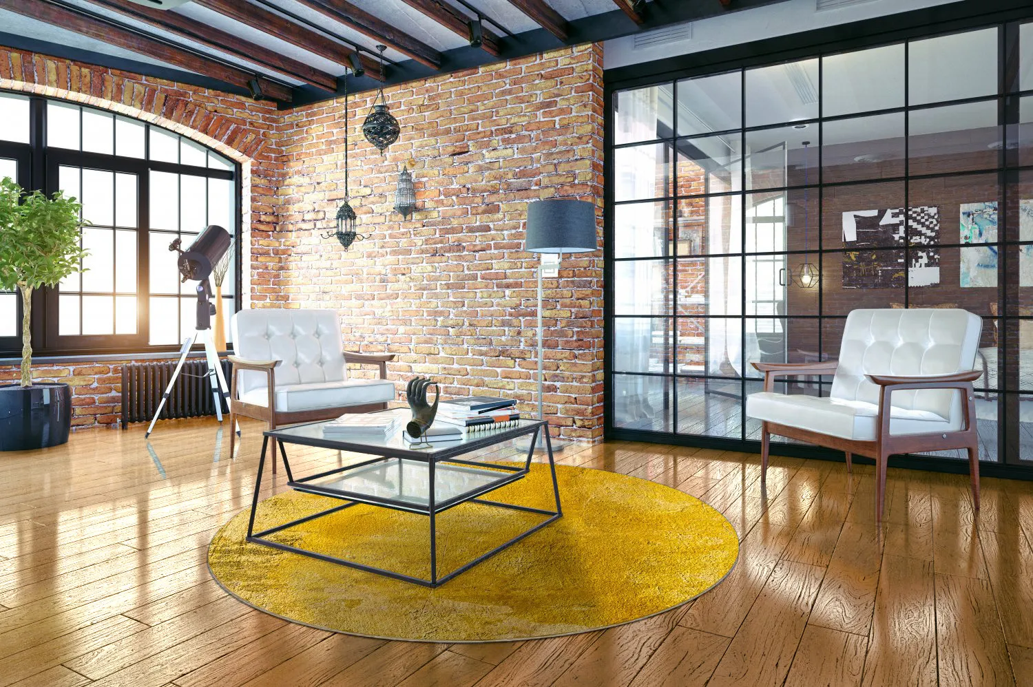 Rond vloerkleed - Arbus (goud)