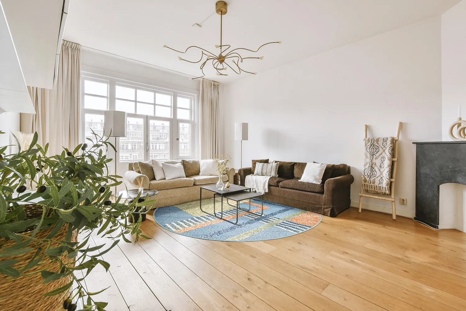 Ronde vloerkleden - Indoor/Outdoor Trivia (blauw/multi)