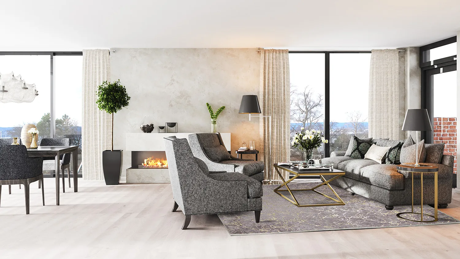 Wilton - Zaria (donker grijs/goud)