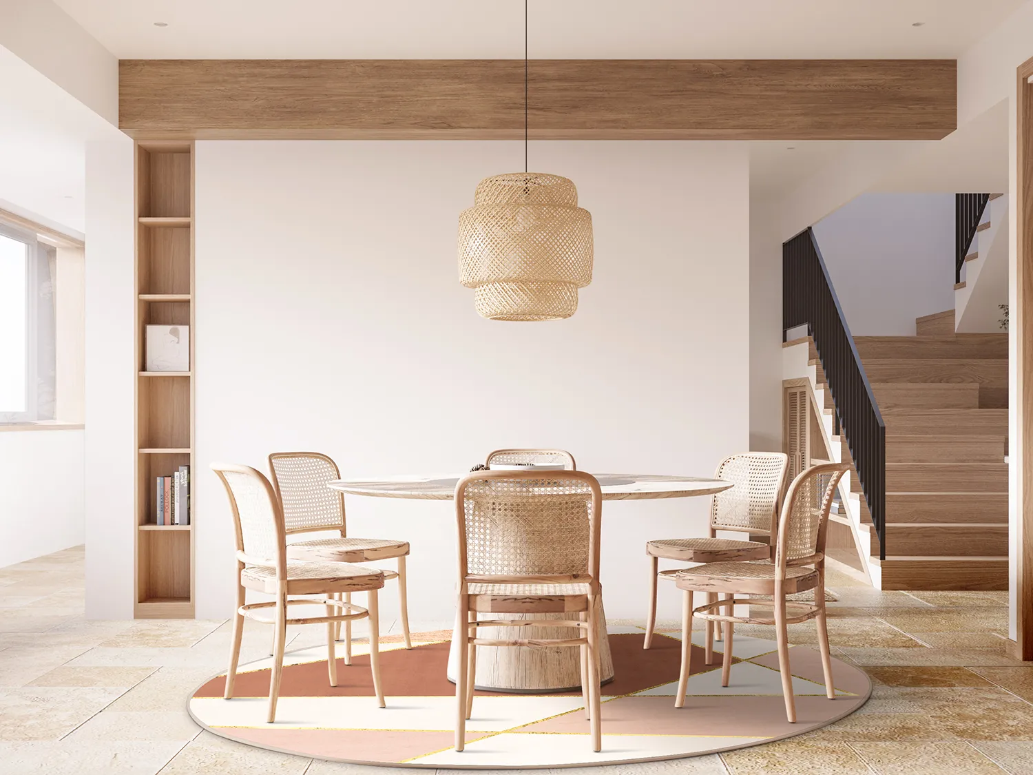 Ronde vloerkleden - Jade (beige/roze)