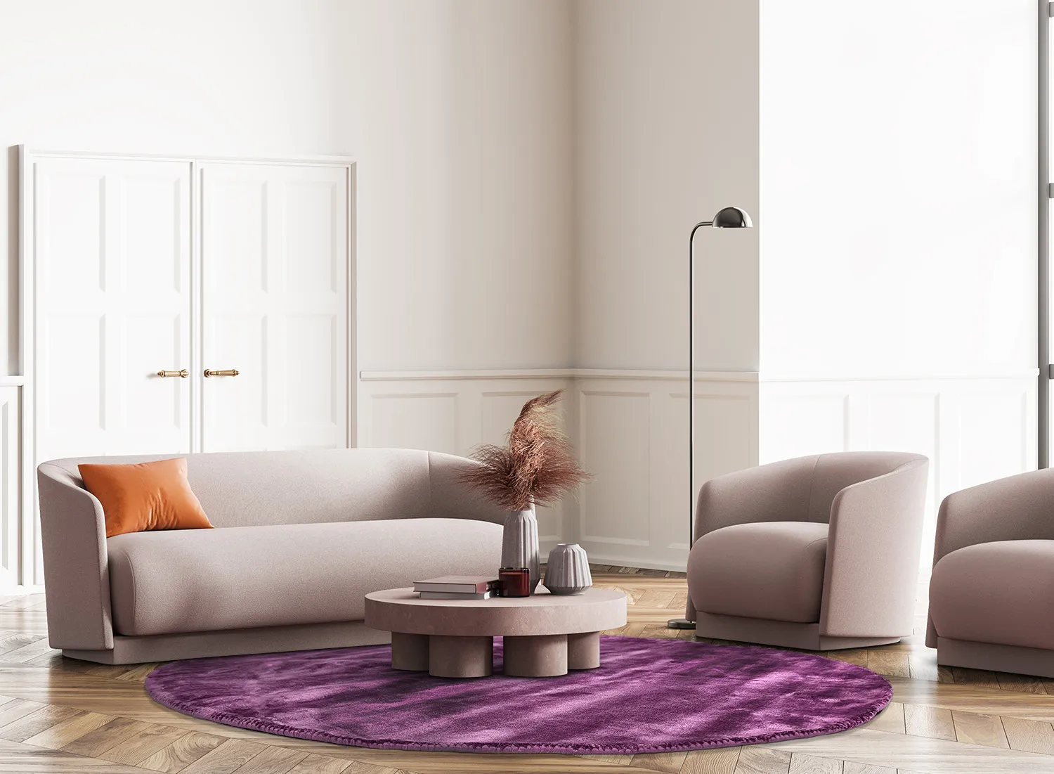 Rond vloerkleed - Jodhpur Special Luxury Edition (paars)