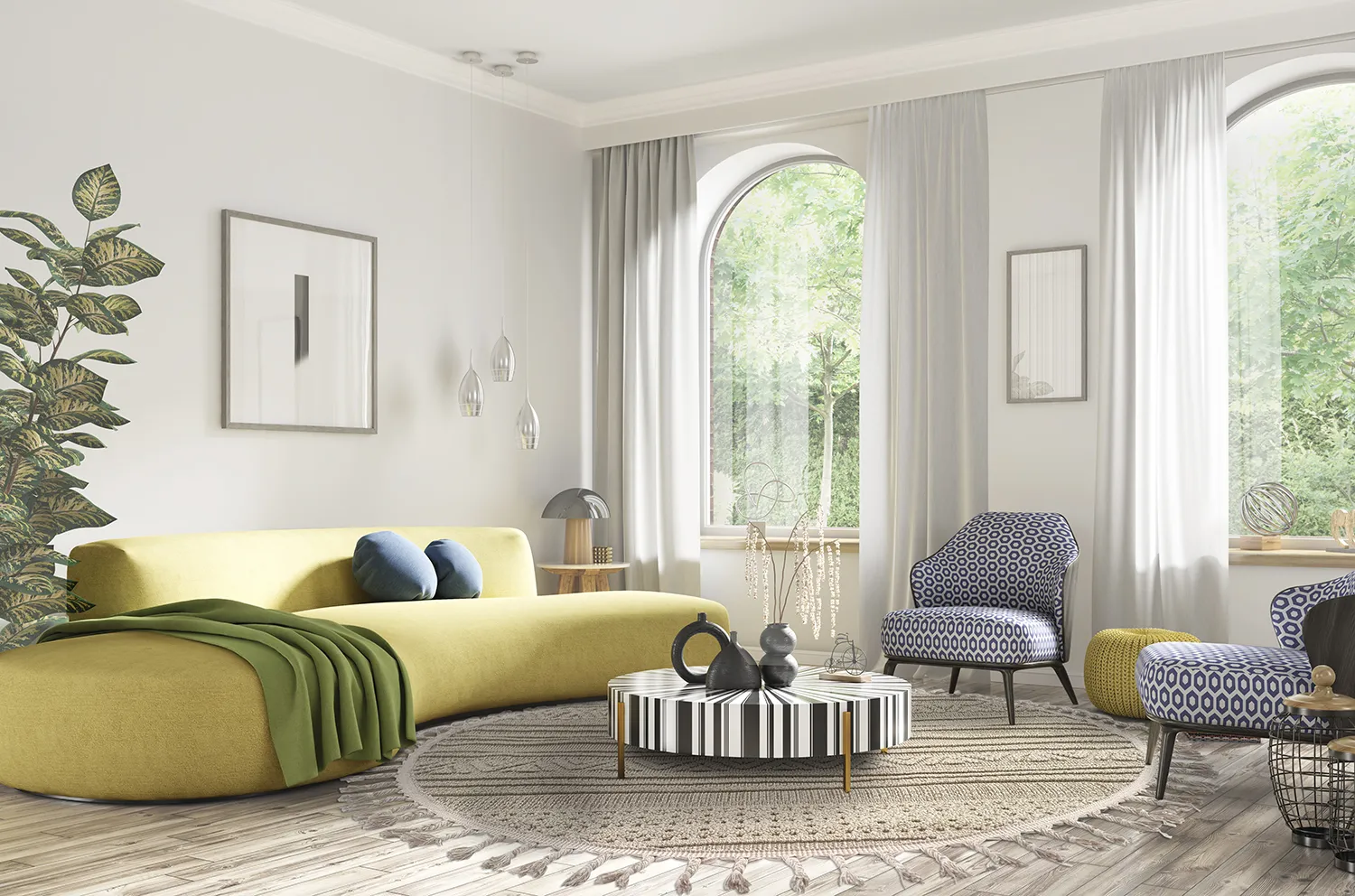 Ronde vloerkleden - Indoor/Outdoor Athena (beige)