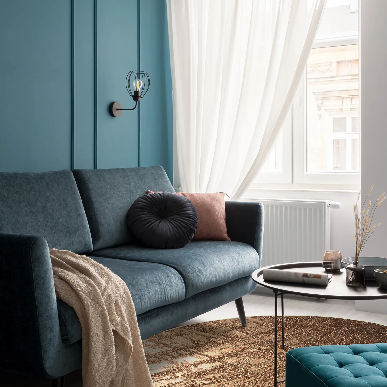 Rond vloerkleed - Junes (goud)