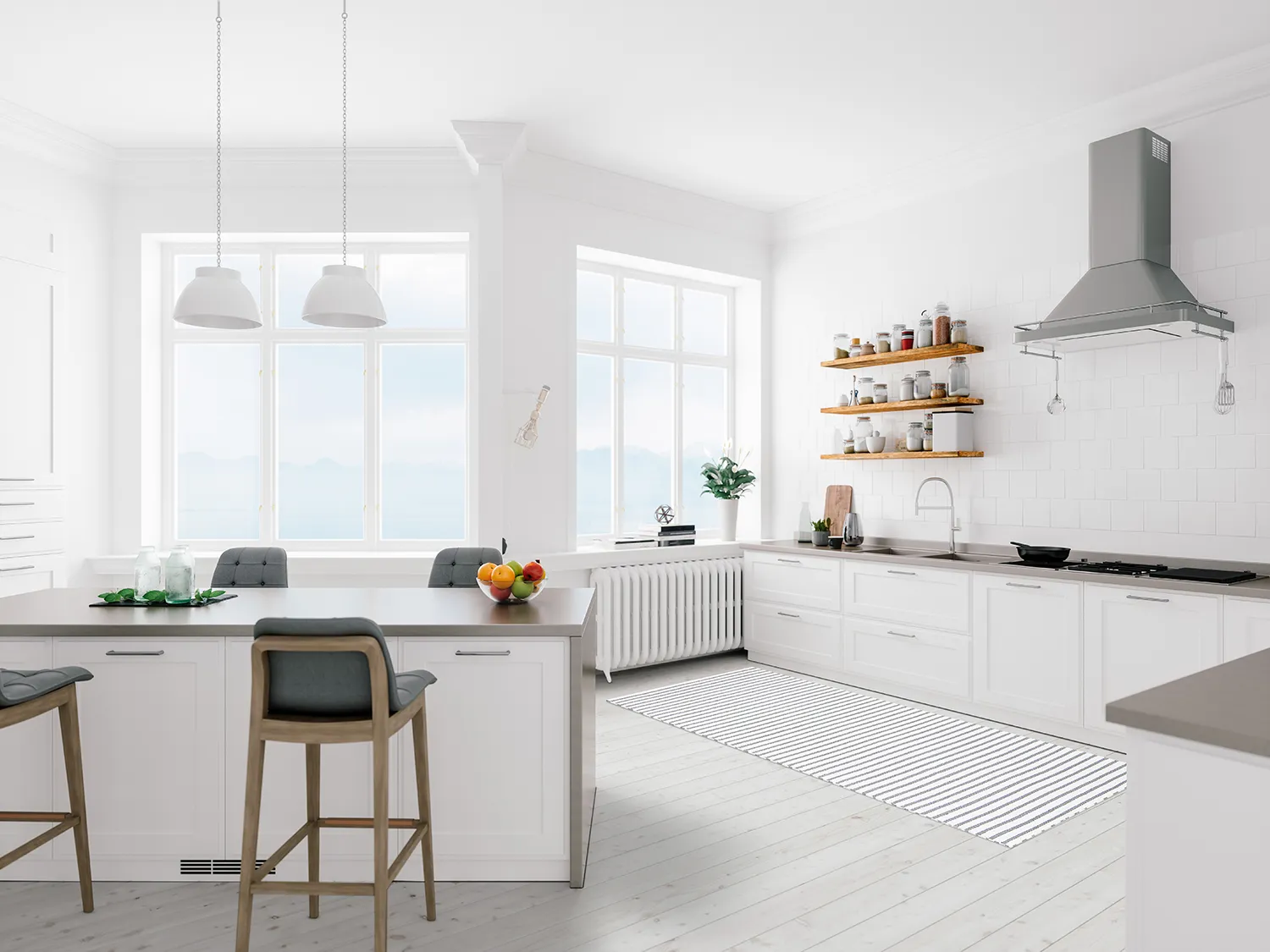 Plastic-kleden - Kensington (grijs/wit)