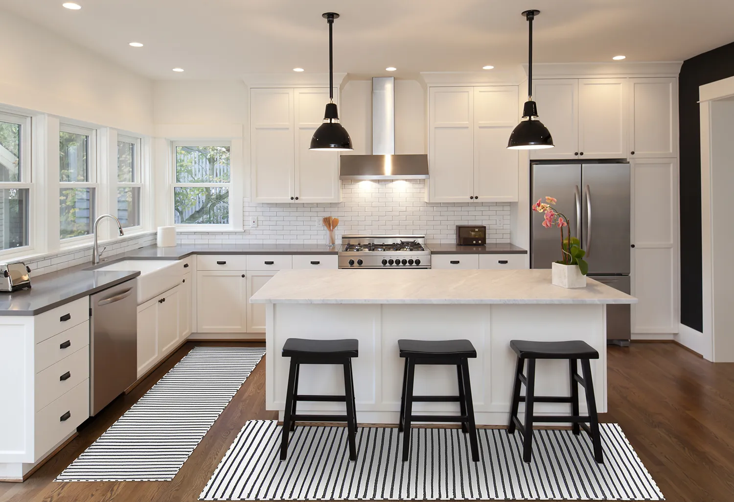 Plastic-kleden - Kensington (wit/zwart)