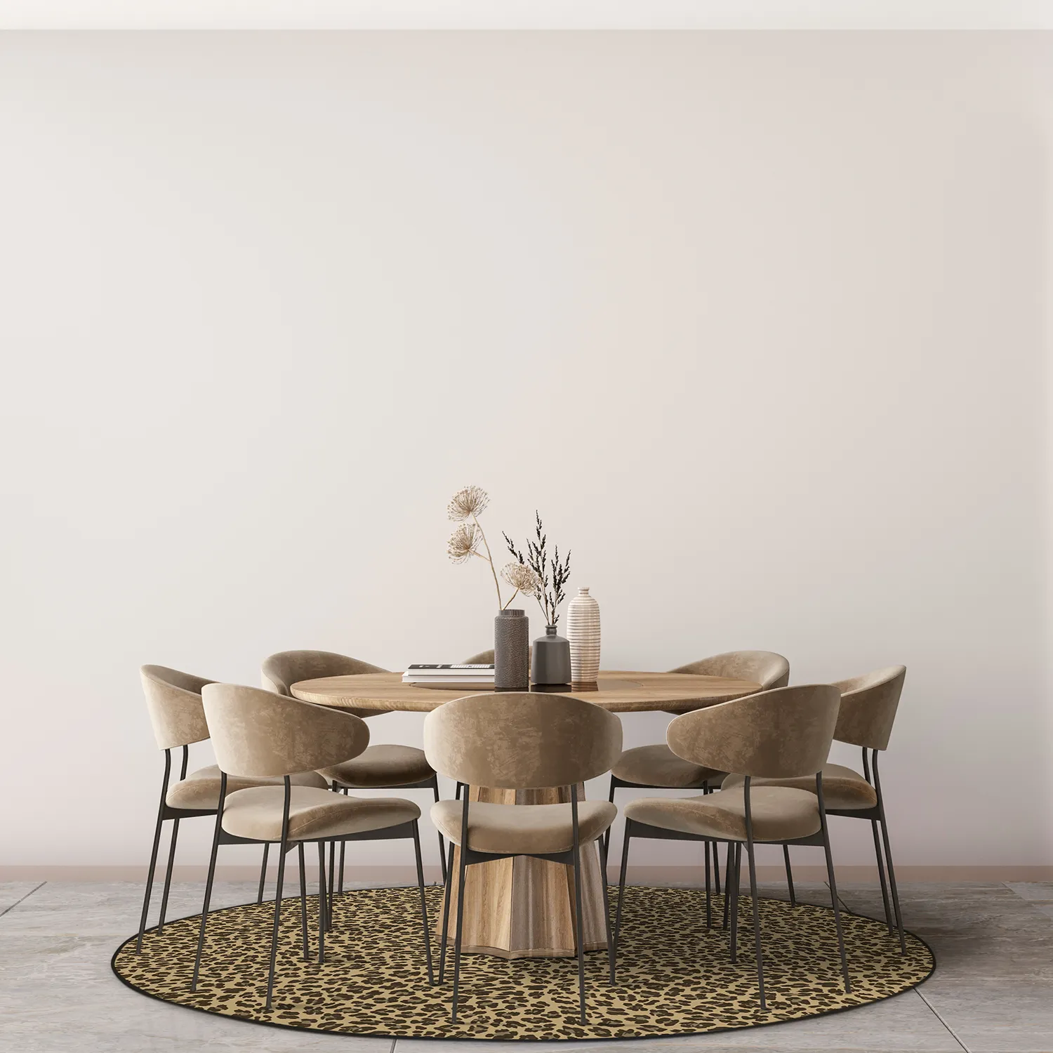 Ronde vloerkleden - Leopard (bruin)