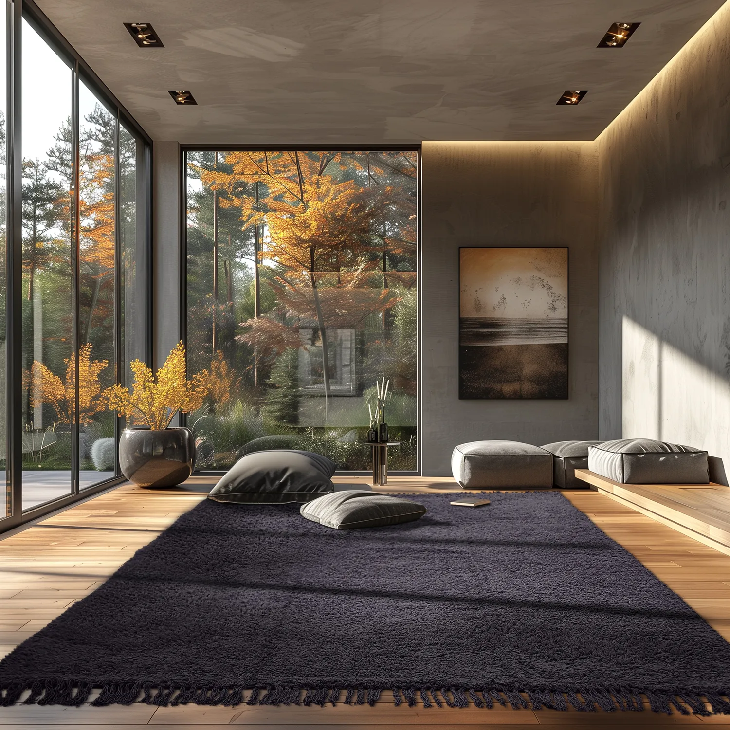 Hoogpolig vloerkleed - Alba Natural Cotton Shaggy (zwart)