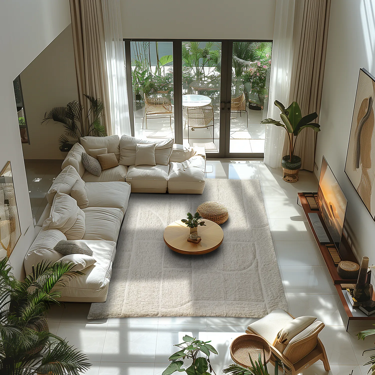 Hoogpolig vloerkleed - Cremona Natural Cotton Shaggy (offwhite)